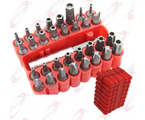 33pc Security Tamper Proof Torq Torx Hex Bit Set Includes 2-1/2" Magnetic Holder